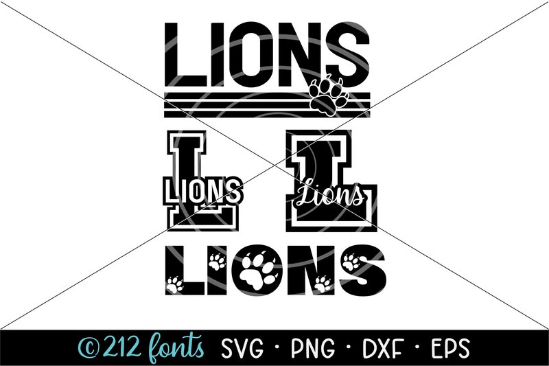 Lions Mascot School Sports Team Bundle (by 212 Fonts)