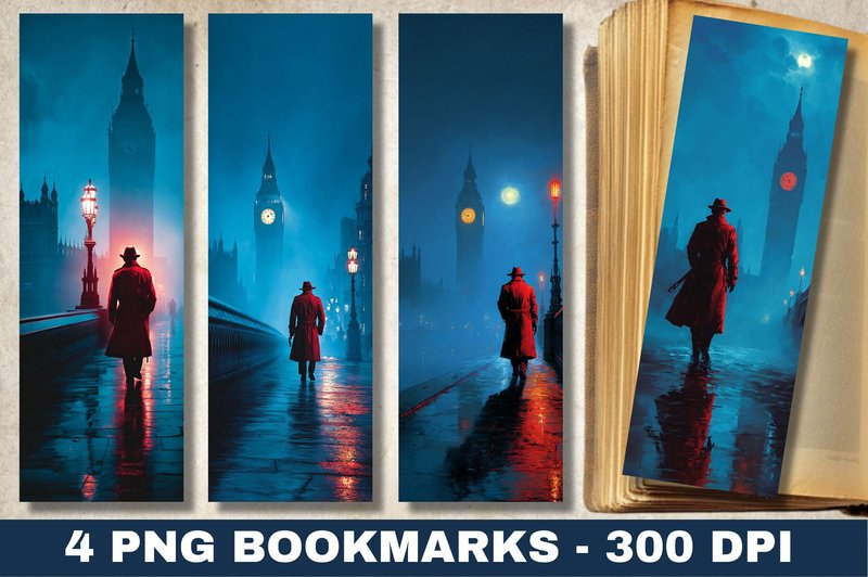 London Detective Victorian Bookmark PNG (by AVA STORE)