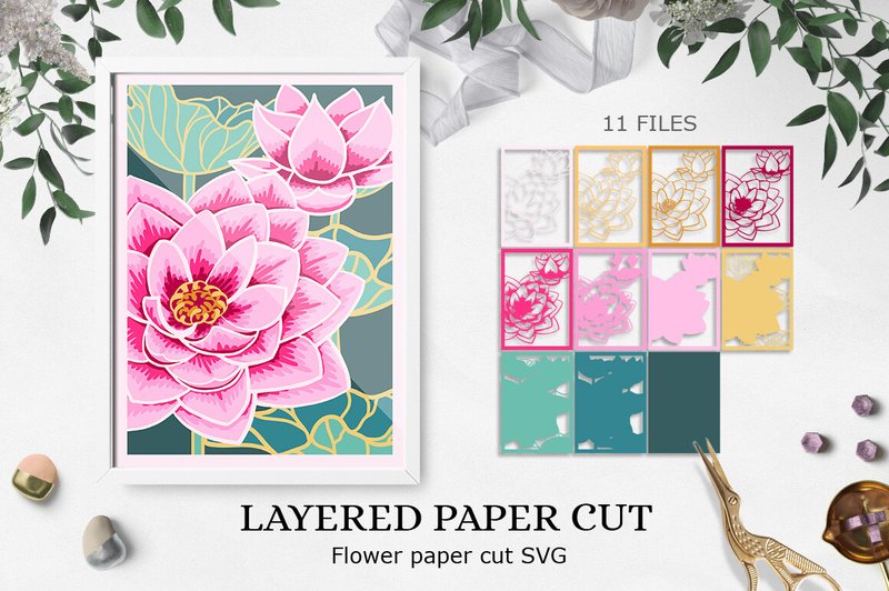 Lotus Layered Papercut / Flower Layered (by Luba Love)