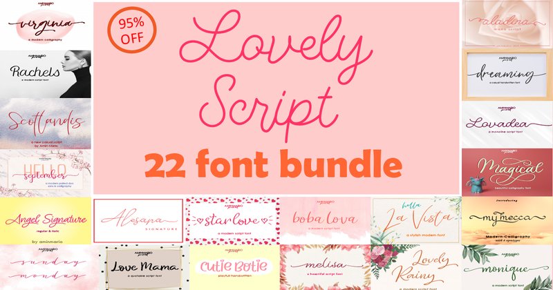 Lovely Script Font Bundle (by aminmario)