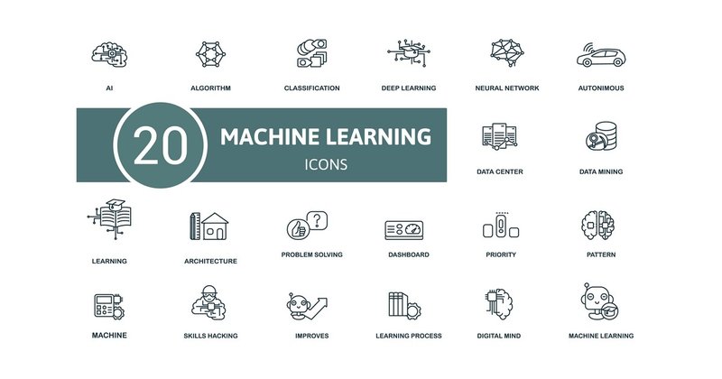 Machine Learning Icons Bundle (by aimagenarium)