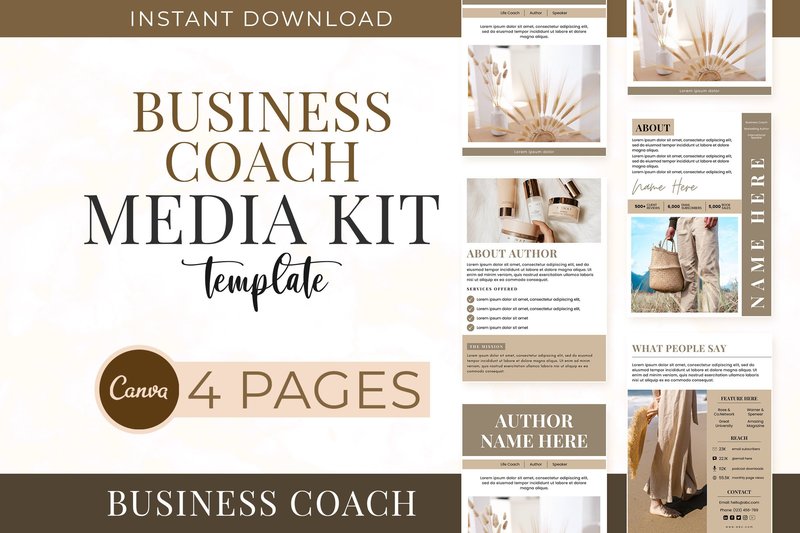 Media Kit Template for a Business Coach (by SnapyBiz)