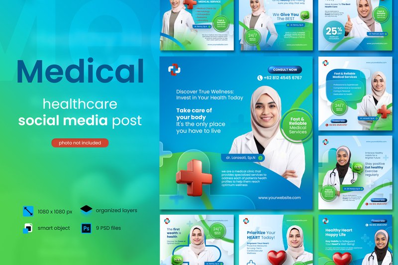 Medical Healthcare Center Social Media (by diqtam)