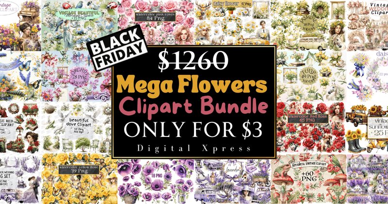 Mega Flowers Clipart Bundle (by Digital Xpress)