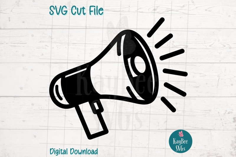 Megaphone Bullhorn SVG Cut File (by kaybeesvgs)