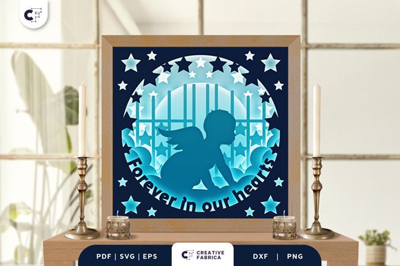 Memorial Baby Boy 3D Shadow Box (by 3D SVG Crafts)