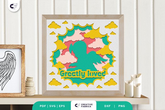 Memorial Baby Girl 3D Shadow Box SVG (by 3D SVG Crafts)