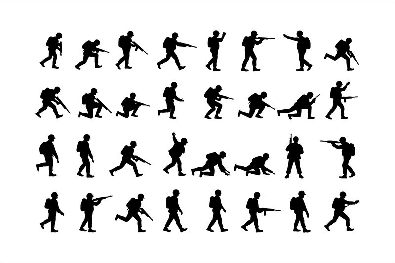 Military Soldier Silhouette Bundle (by Gfx_Store)