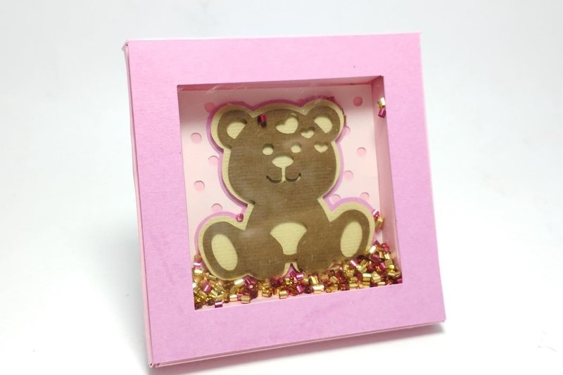 Mini Shadow Box Bear Baby Girl (by 3D SVG Crafts)