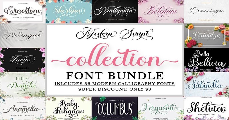 Modern Script Collection Font Bundle (by Strong.co)