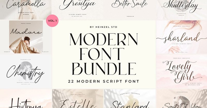 Modern Script Font Bundle Vol.1 (by Heinzel Std)