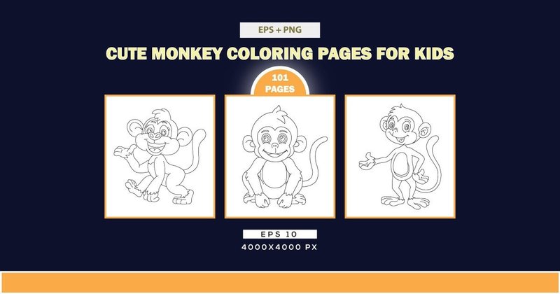 Monkey Coloring Book for Kids Animal Bundle (by mahfujalamsourav.333)