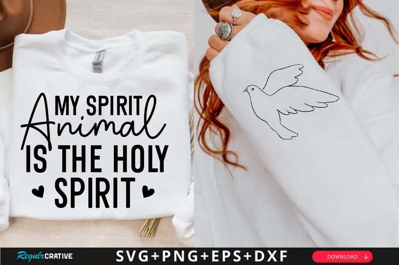 My Spirit Animal is the Holy,Sleeve Svg (by Regulrcrative)