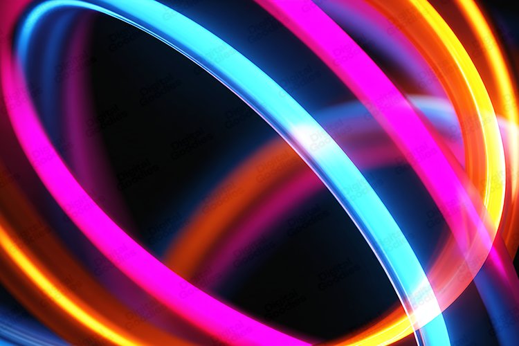 Neon Sphere Vortex Futuristic Cyber Art (by Digital Goodies)