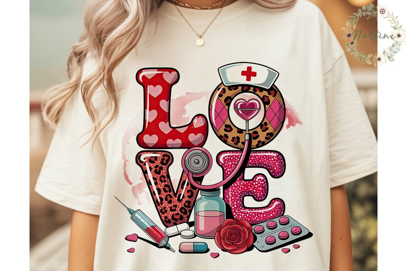 Nurse LOVE Valentine Sublimation Design (by Nastine)
