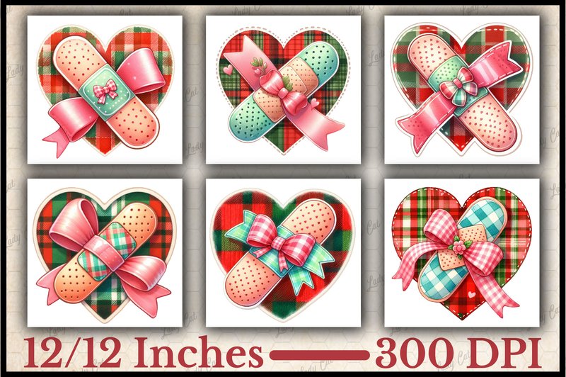 Nurse Valentine Sublimation Clipart (by Lady Cat)