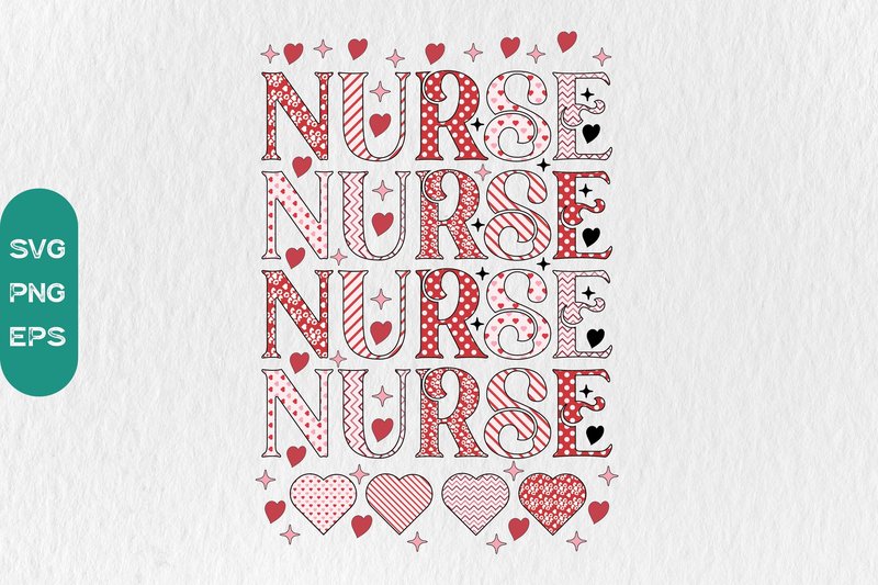Nurse Valentine SVG Sublimation Design (by PixelArtisans)