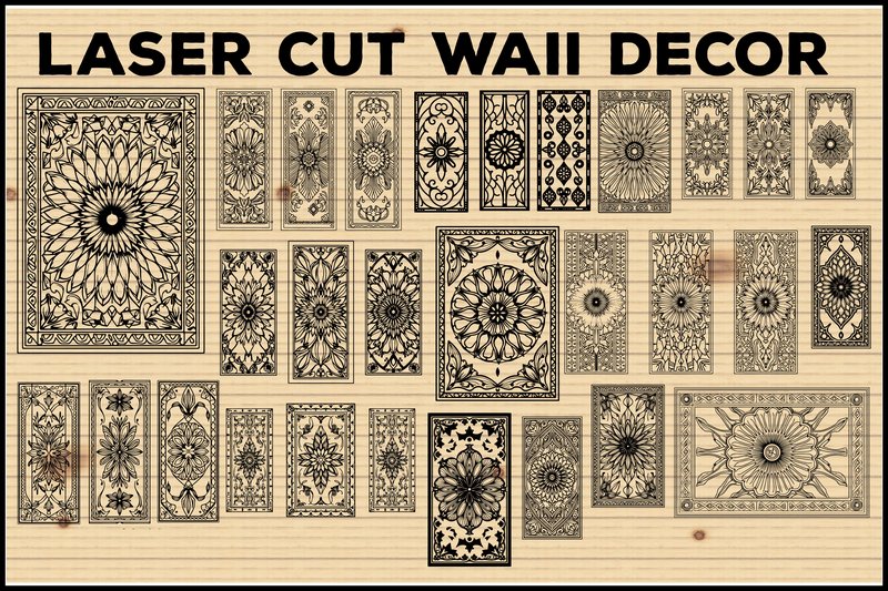 Ornamental Floral Panel Set (by Creativelab19)