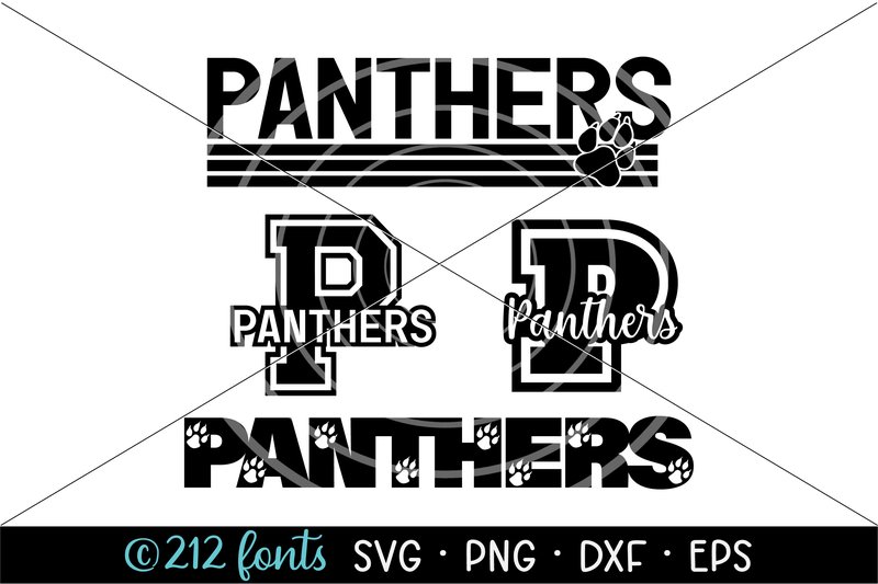 Panthers Mascot School Sports Team SVGs (by 212 Fonts)