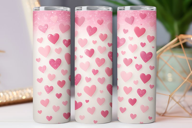 Pattern Valentine Tumbler Wrap 20oz Png (by Dream Studio MAX)