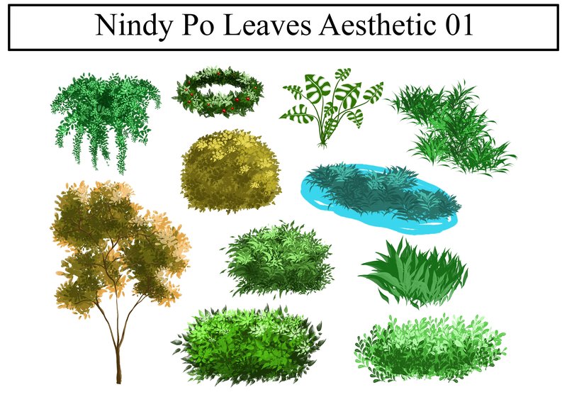 Photoshop Brushes - Leaves Aesthetic 01 (by Nindy Po)