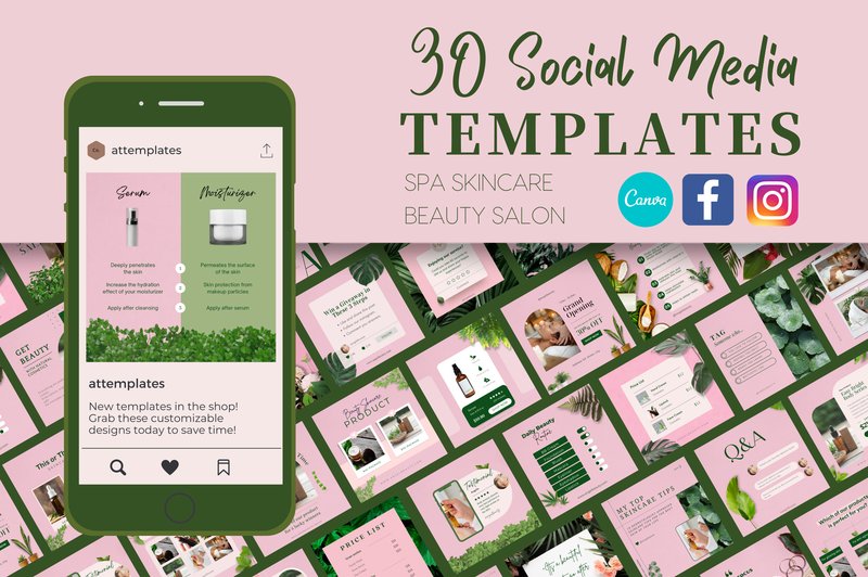 Pink Green Canva Instagram Templates (by Thu Nguyen)
