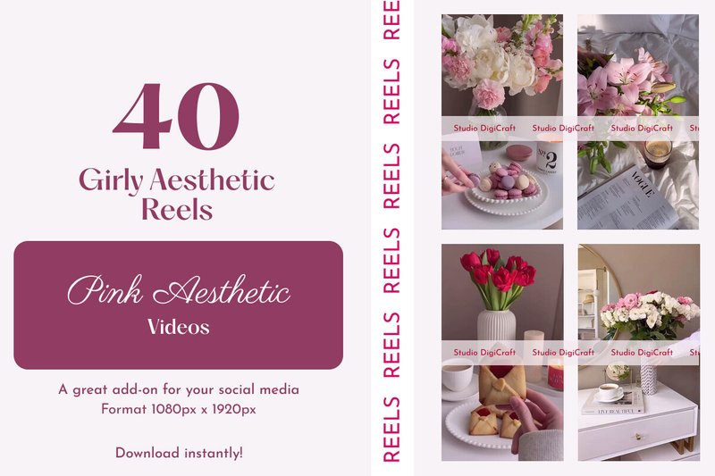 Pink Soft Girl Reels Pack (by studio.digicraft)