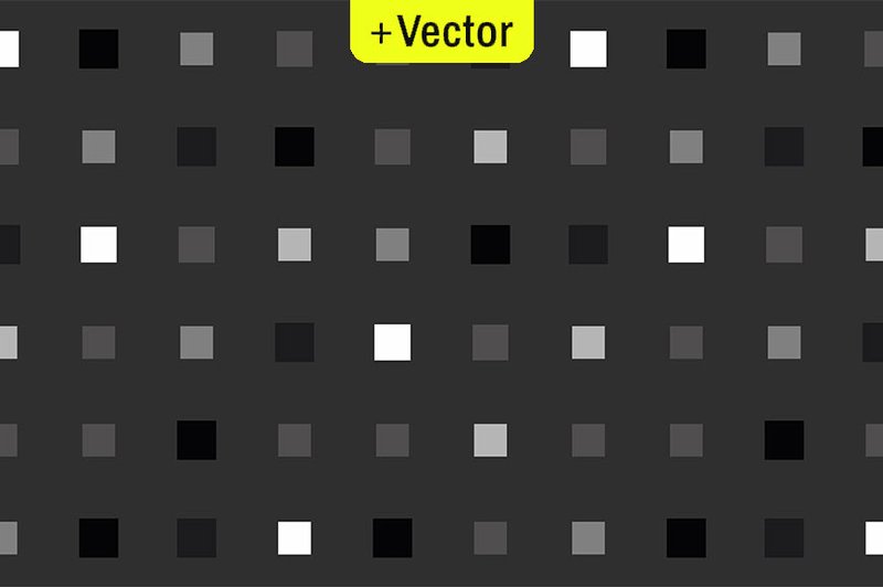 Playful Pixels Check Gray Black Pattern (by Dana Du Design)