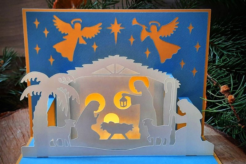 Pop-up Christmas Card SVG Template (by 3D SVG Crafts)