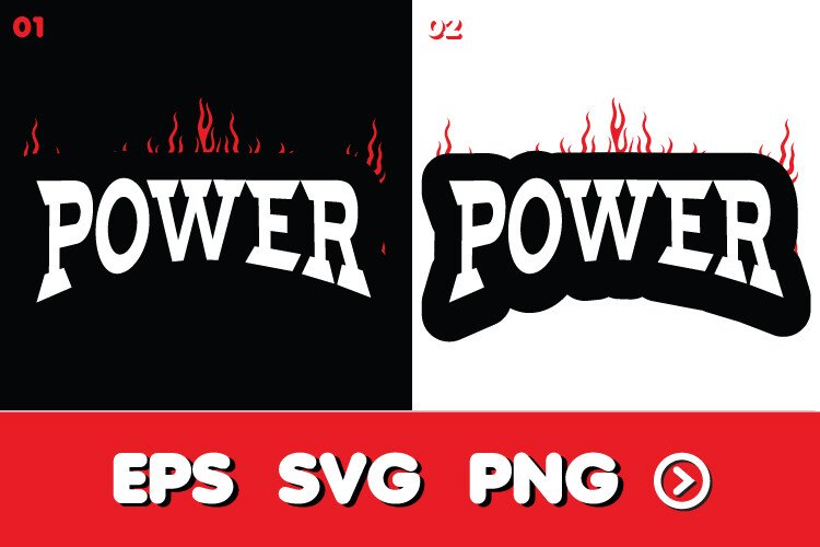 Power Flame Text SVG Bold Graphic (by Digital Goodies)
