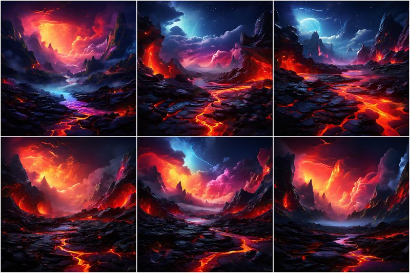 Rainbow Lava Fantasy Backgrounds (by srempire)