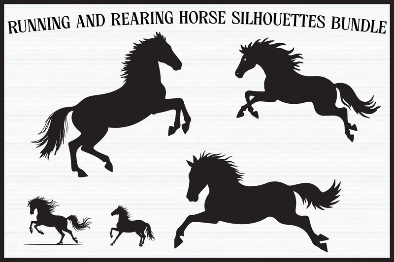 Rearing Horse Clipart Bundle (by GFX_creative)
