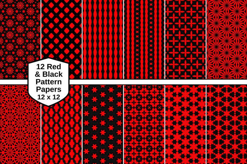 Red Black Pattern Papers (1) (by Pattern Studio)