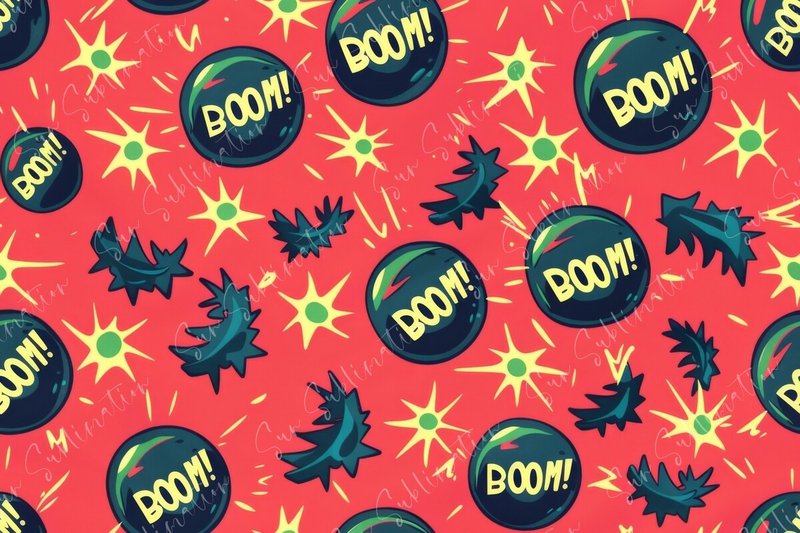 Retro Cartoon Seamless Pattern (by Sun Sublimation)