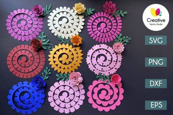 Rolled Flower SVG #2 (by creative.vector.studio)