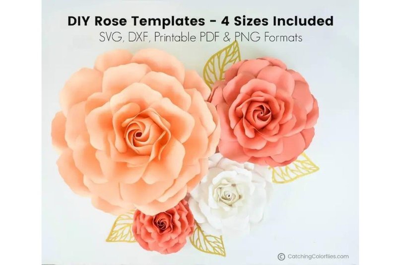 Rose Ella Paper Flower Templates (by AbbiKirsten)