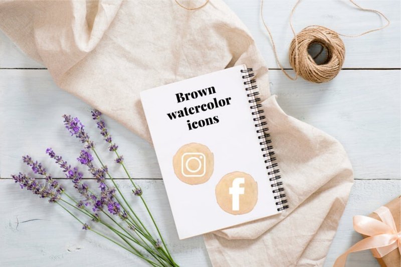 Round Watercolor Social Icons Set (by Aneta Design)