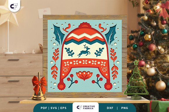 Scandinavian Christmas Hat 3D SVG (by 3D SVG Crafts)