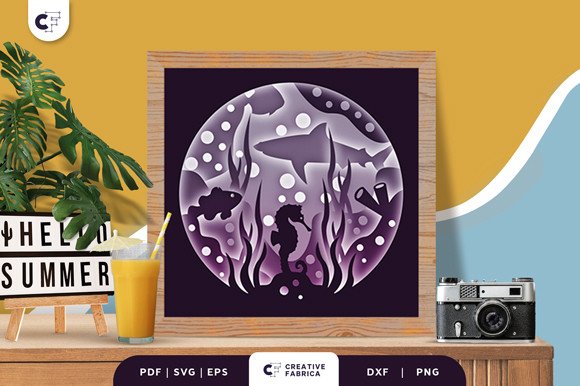 Sea Animal 3D Layered Paper Cut (by 3D SVG Crafts)