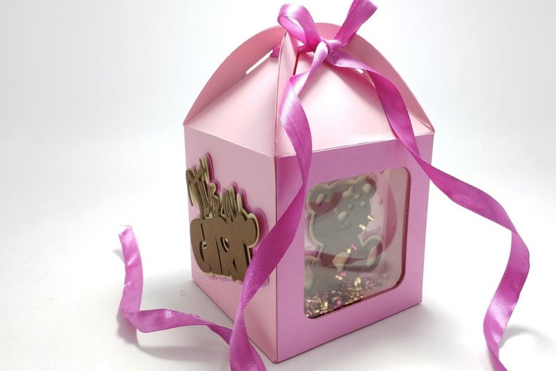Shaker Box Bear Baby Girl (by 3D SVG Crafts)