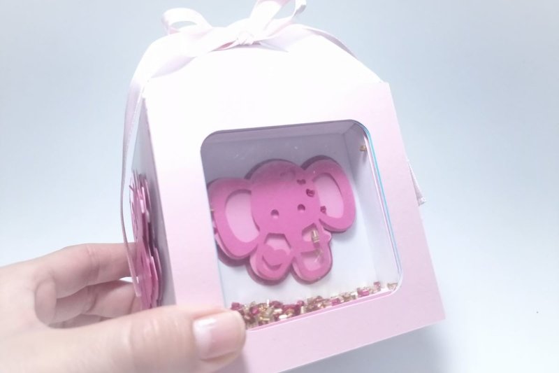 Shaker Box Elephant Baby Girl (by 3D SVG Crafts)