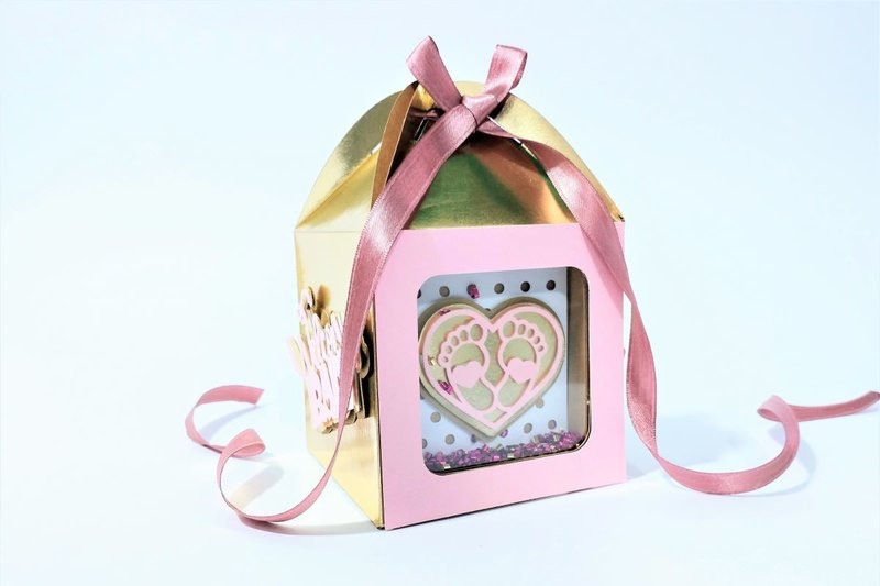 Shaker Box Footprint Baby Girl (by 3D SVG Crafts)