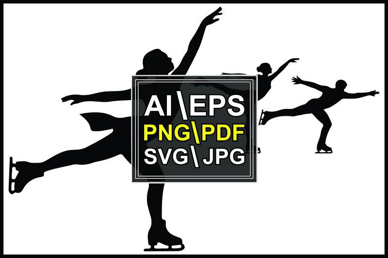 Silhouettes Ice Skaters Performing Ice (by MD ABDUL MOMIN)