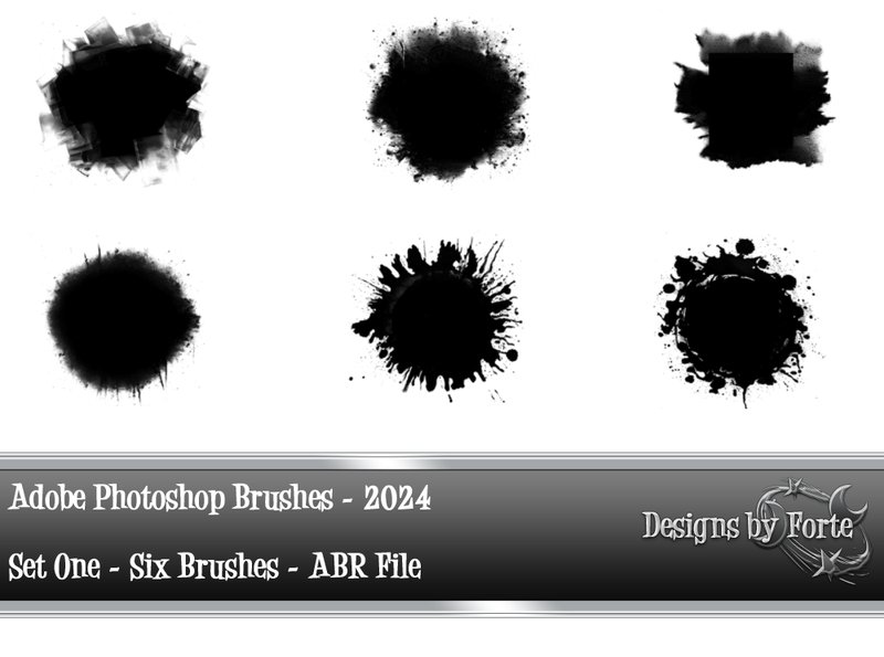 Six Abstract Adobe Photoshop Brushes Set (by Heidi Vargas-Smith)