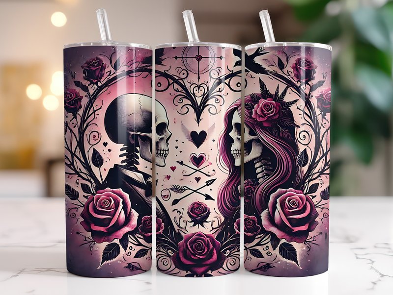 Skeleton Couple Valentine's Tumbler Wrap (by RahatKDP)