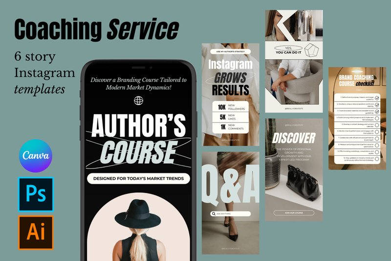 Sleek Bold Minimalist Coaching Templates (by barsrsind)