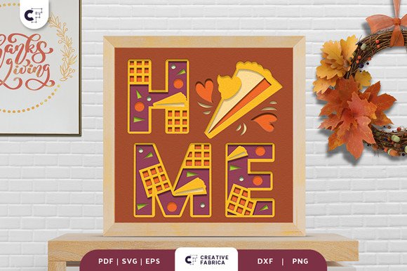 Slice of Pie HOME 3D Paper Cut SVG (by 3D SVG Crafts)