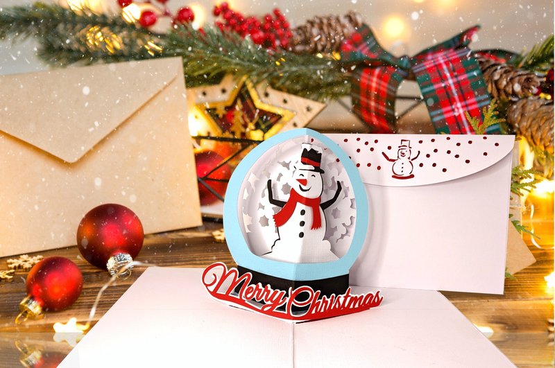 Snowman Pop Up Card (by 3D SVG Crafts)