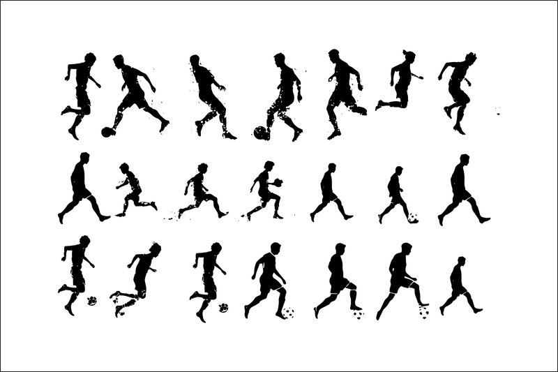 Soccer Player Silhouette Bundle (by VectoraVerse)