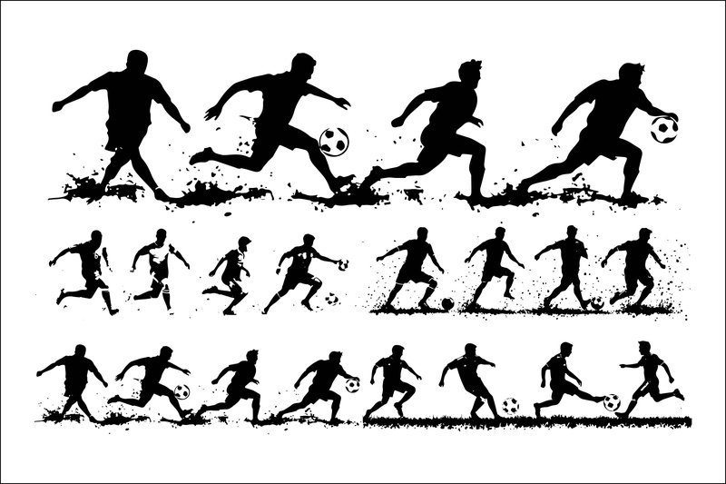 Soccer Player Silhouette Bundle (by VectoraVerse)